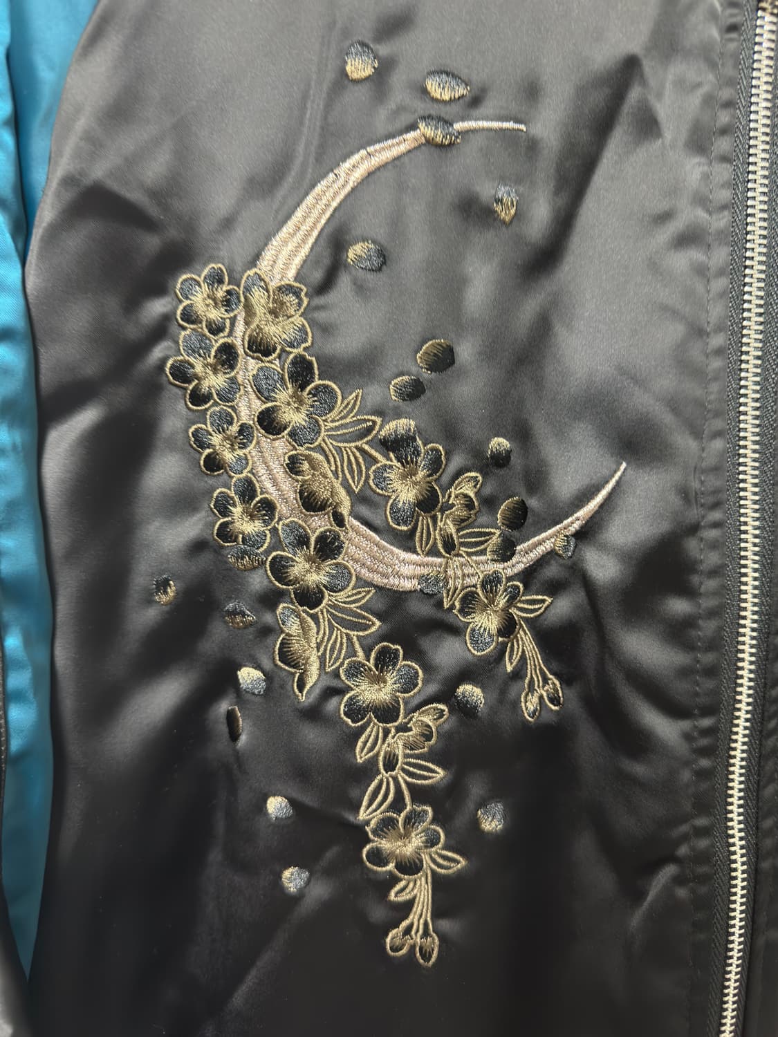 스카쟌 자켓 블랙/블루 구미호 자수 3XL 상품이미지4