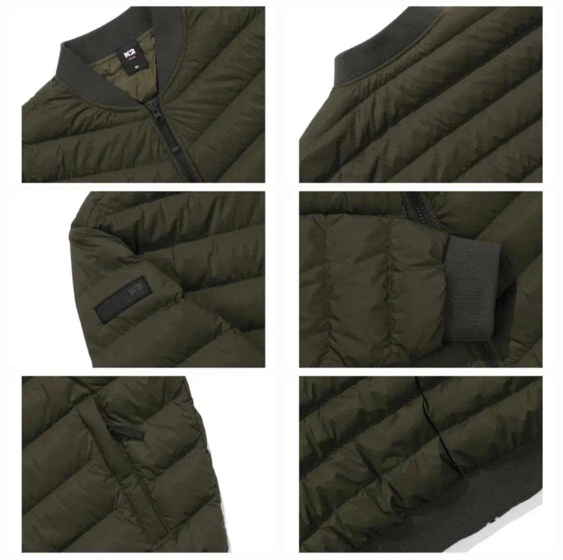 (새제품)K2 남성 경량 패딩 구스다운 카키95 상품이미지3