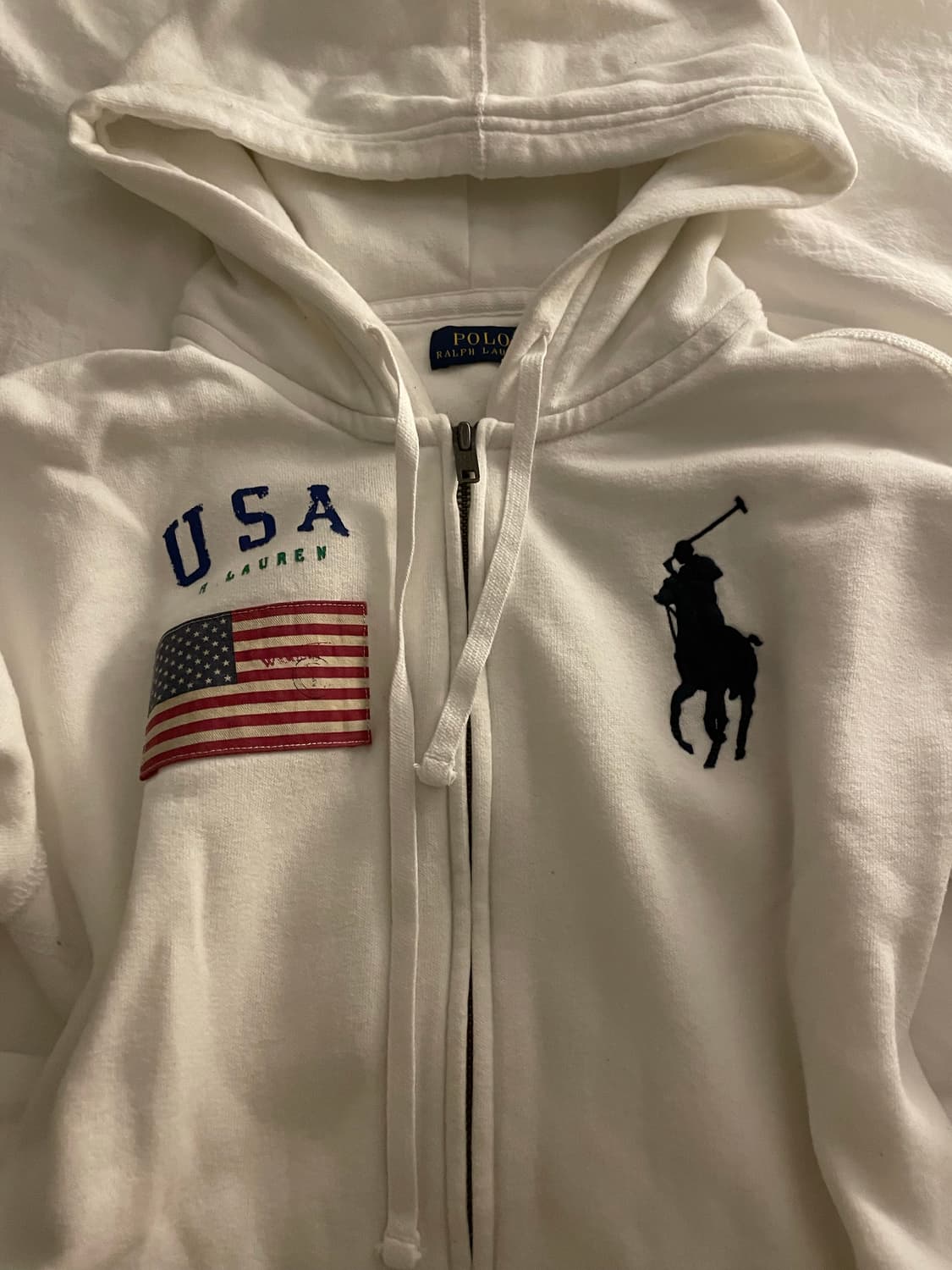 폴로 랄프로렌 빅포니 성조기 후드집업 화이트 #3 상품이미지3