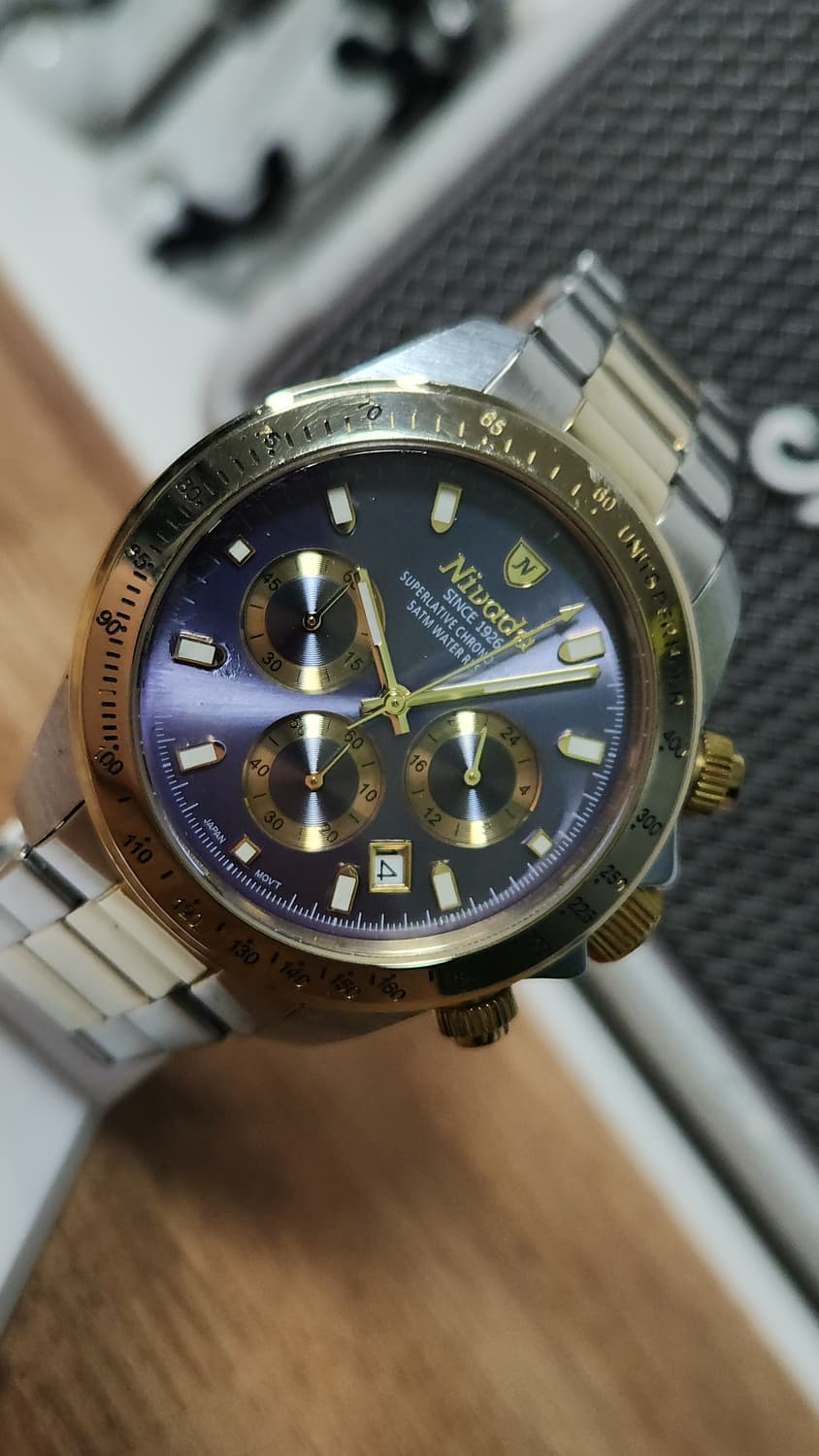 # NIVADA 니바다 남성용 크로노그래프 데이토나 메탈 시계 급처 상품이미지3