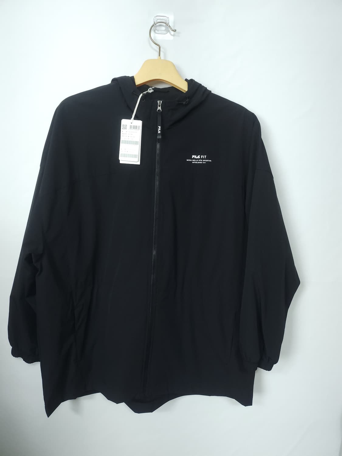 휠라 피트 블랙후드 사파리 바람막이 집업  100 L 새제품 상품이미지4