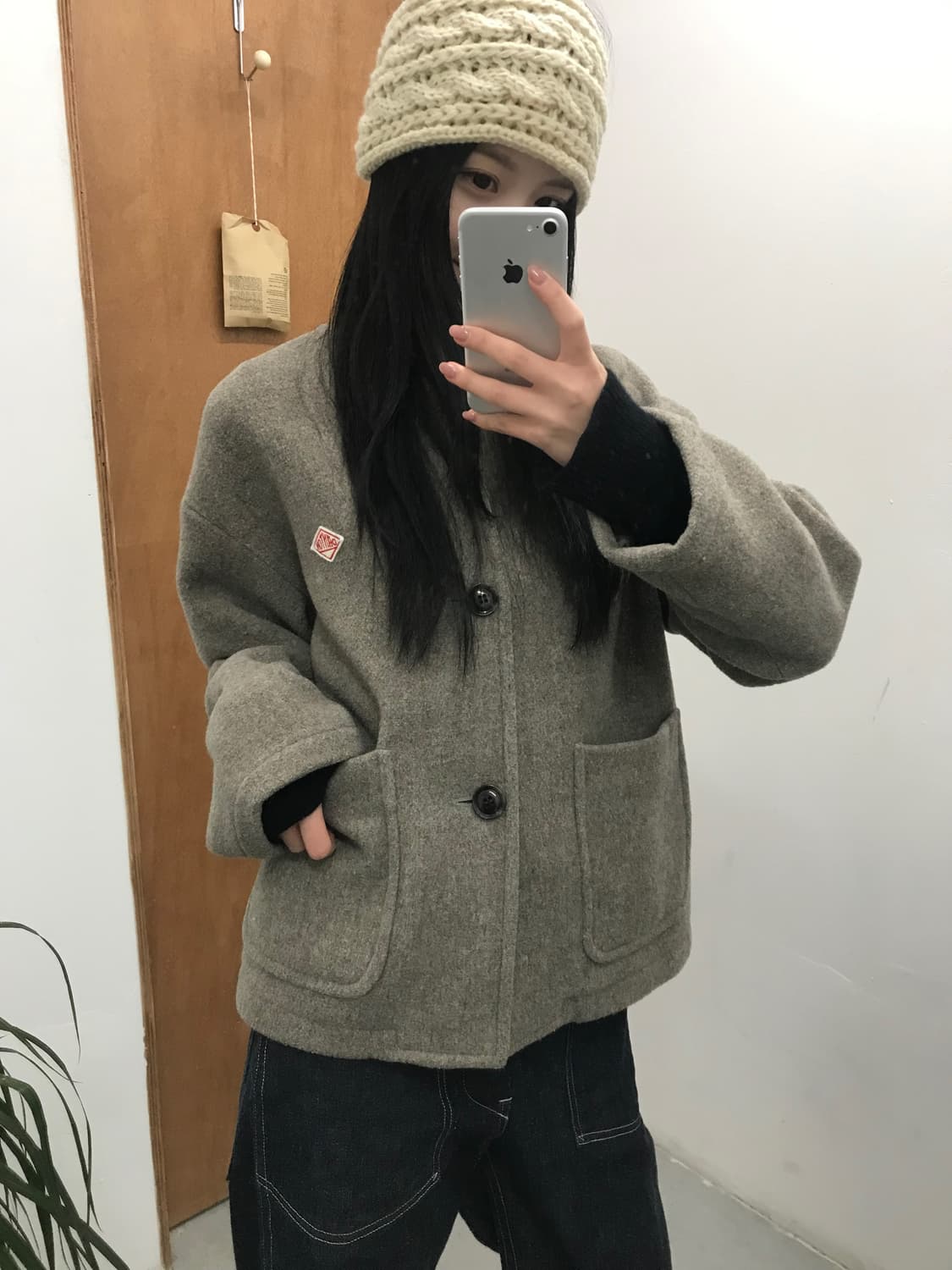 DANTON Light Collarless Wool Pile Jacket 상품이미지3