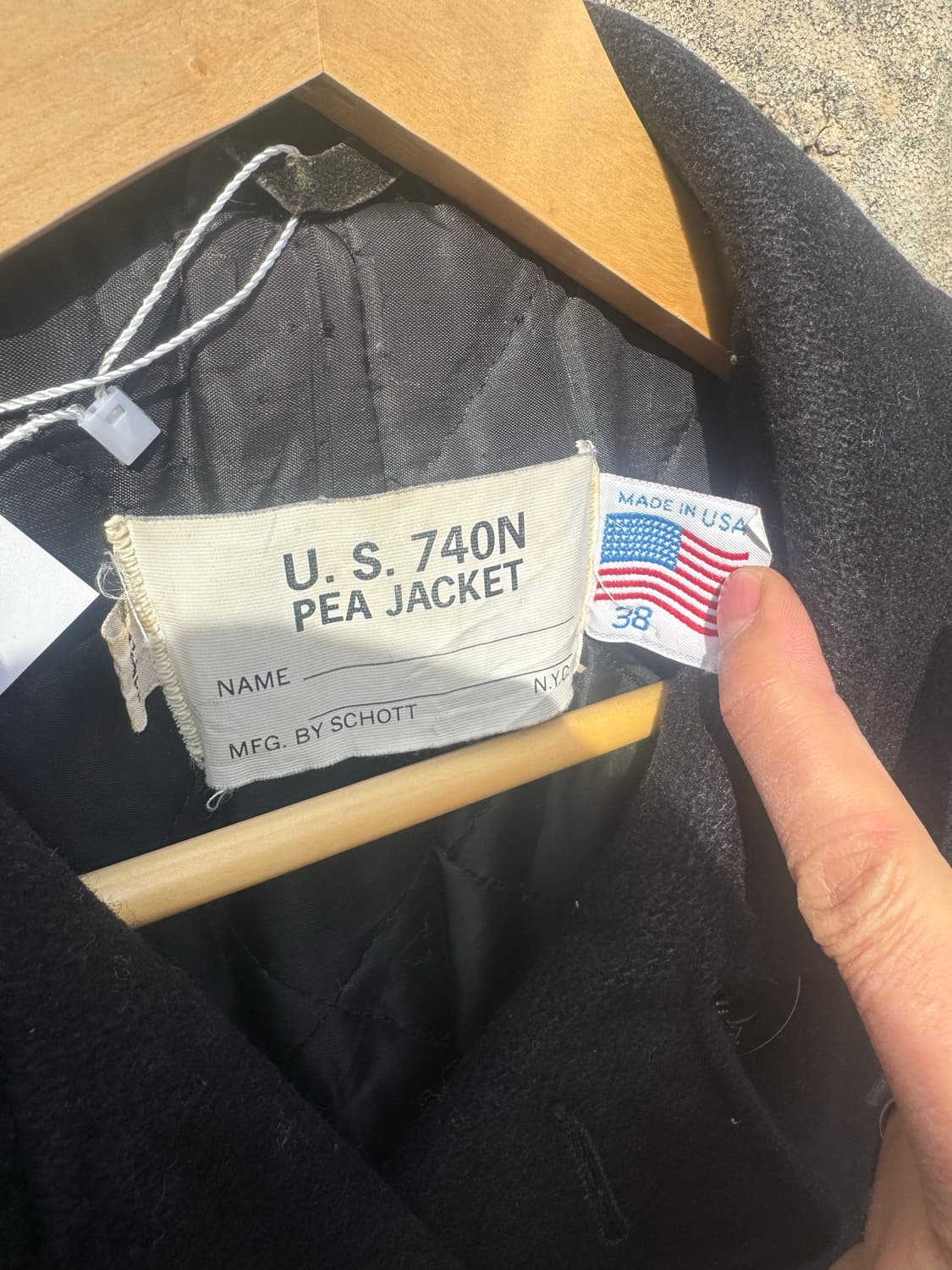 90s schott 미군 미해군 usn 740n 10버튼 피 코트 상품이미지7