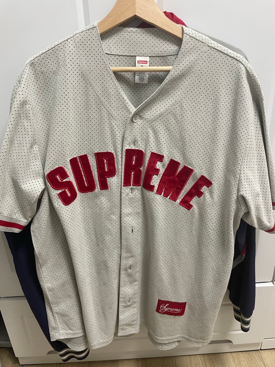 [M]슈프림 스웨이드 베이스볼 저지 상품이미지2