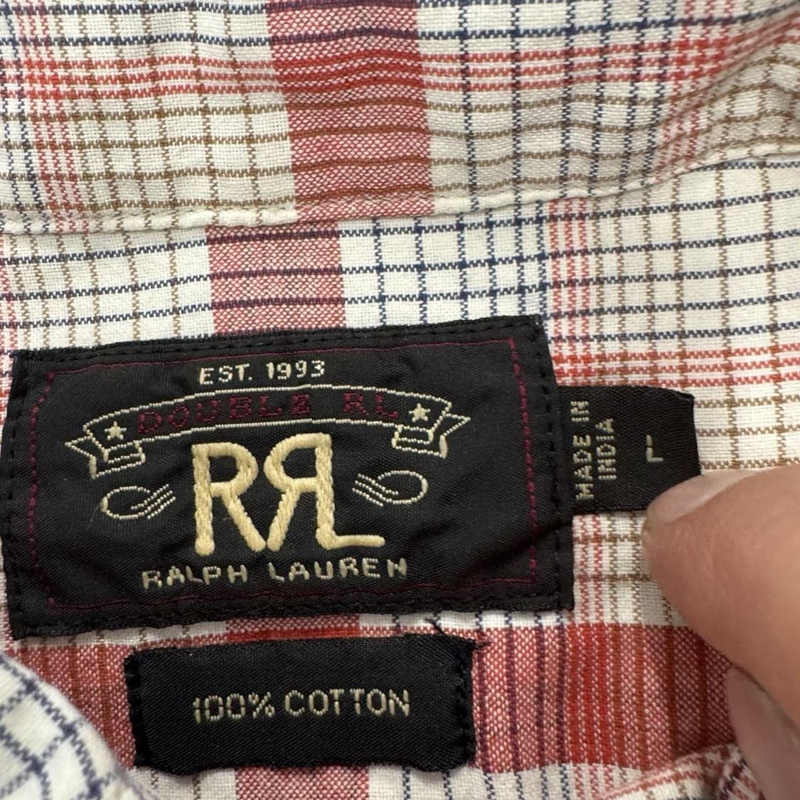 RRL 더블알엘 체크 코튼 워크 셔츠 상품이미지3