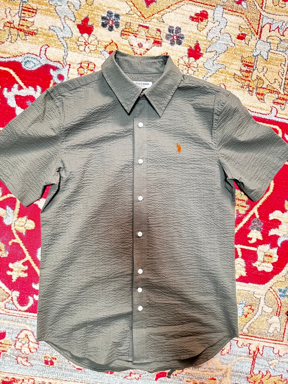 폴로 아쎈 반팔 셔츠 카키 M 상품이미지1