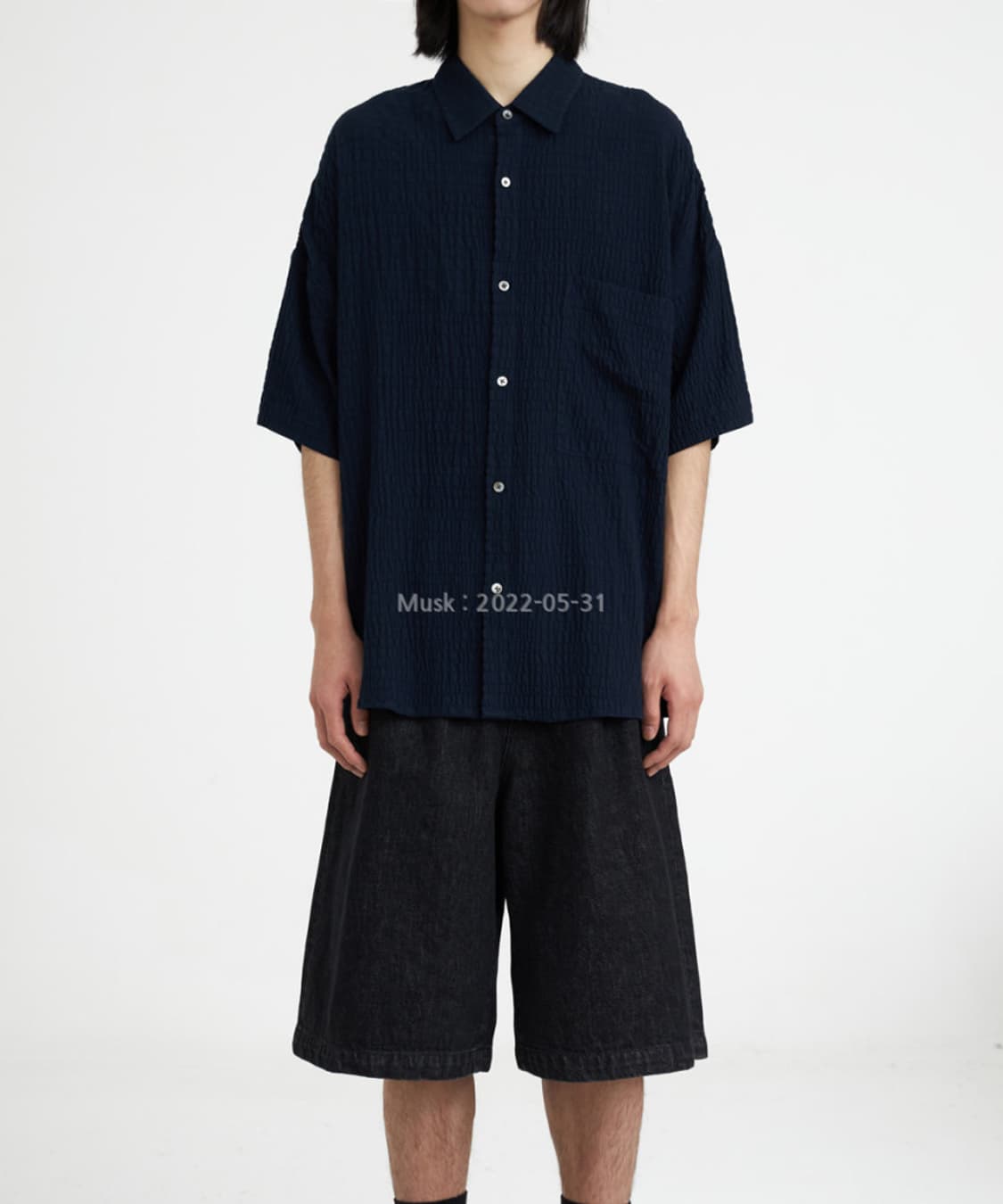 YOUTH 22SS Oversized Half Shirt (Navy) 상품이미지1