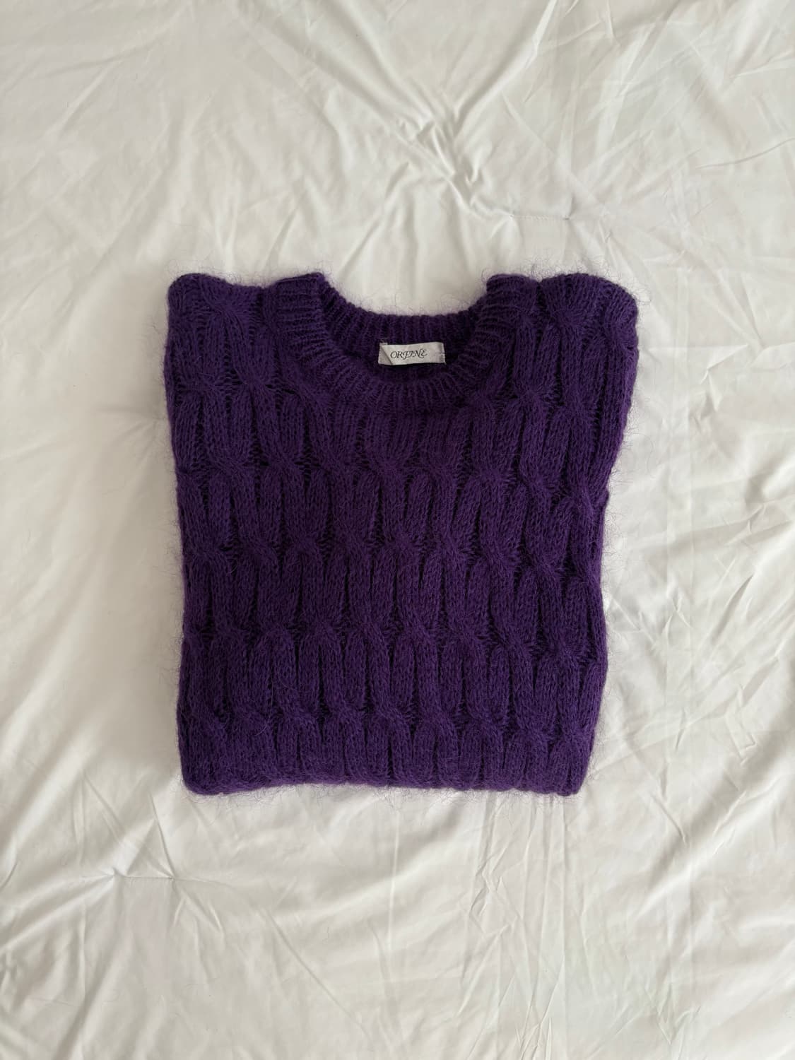 purple cable sweater 케이블 니트 상품이미지1
