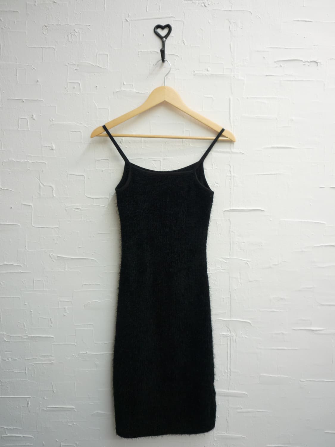 Black furry knit slip dressn 상품이미지6