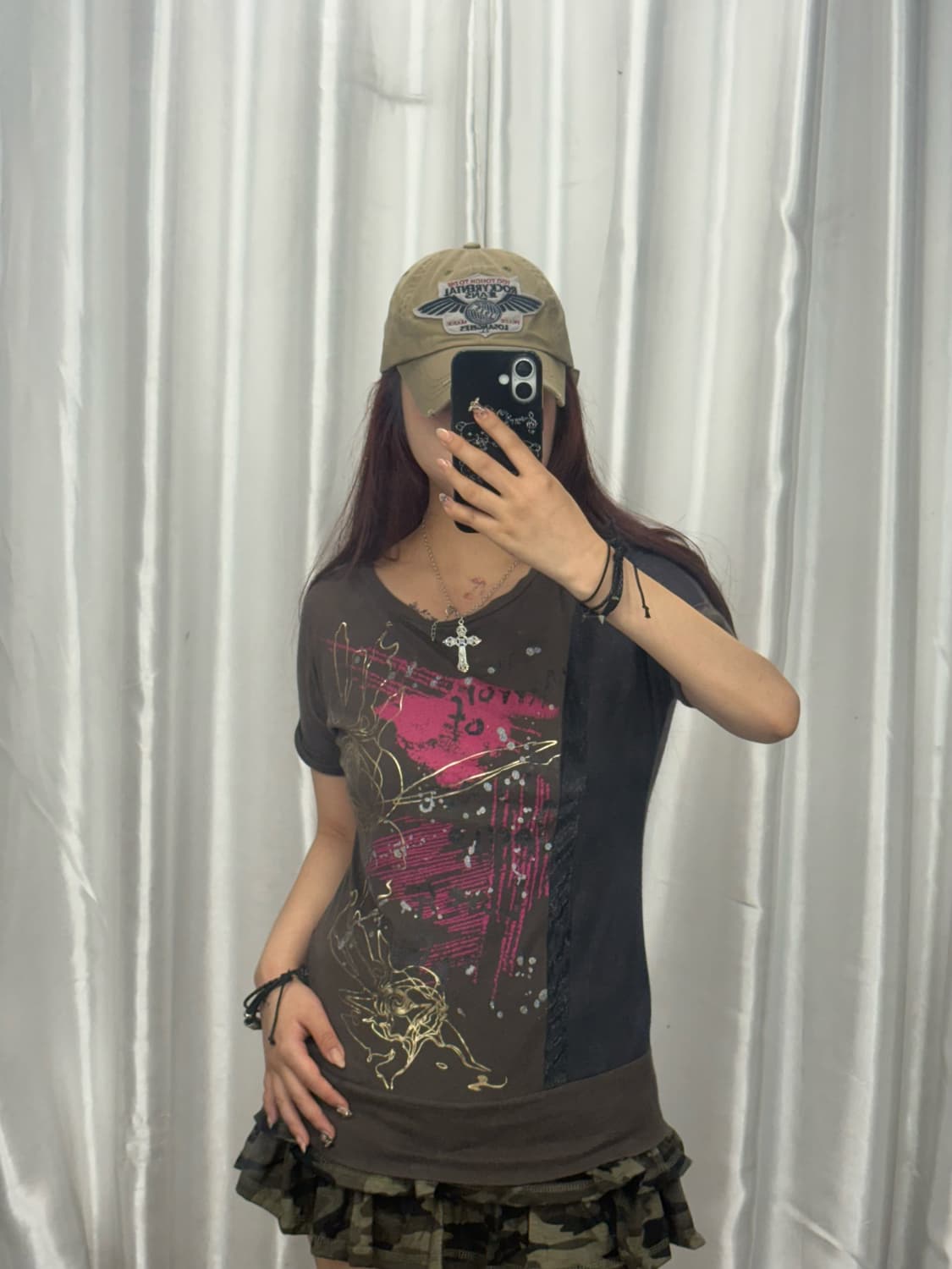 Gold line Detail Brown Short Sleeve 상품이미지2