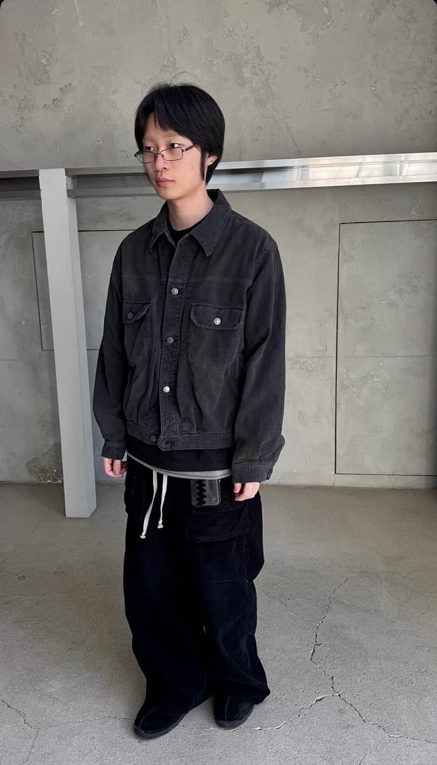 4) 폴리테루 코듀로이 멀티 페이디드 트러커 차콜 상품이미지3