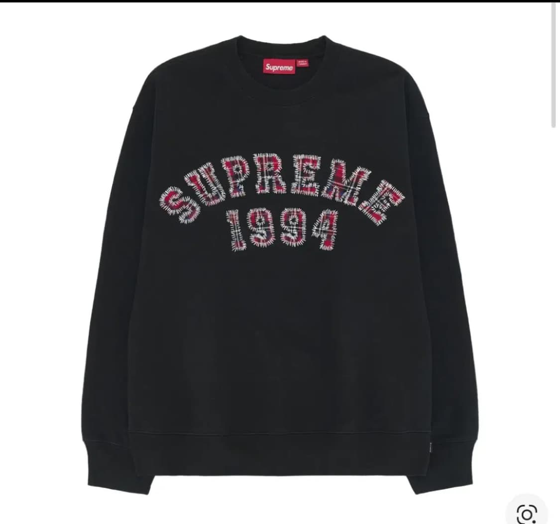 (새상품) 슈프림 26 ss 플레이드 아크 맨투맨 블랙 XL 상품이미지1