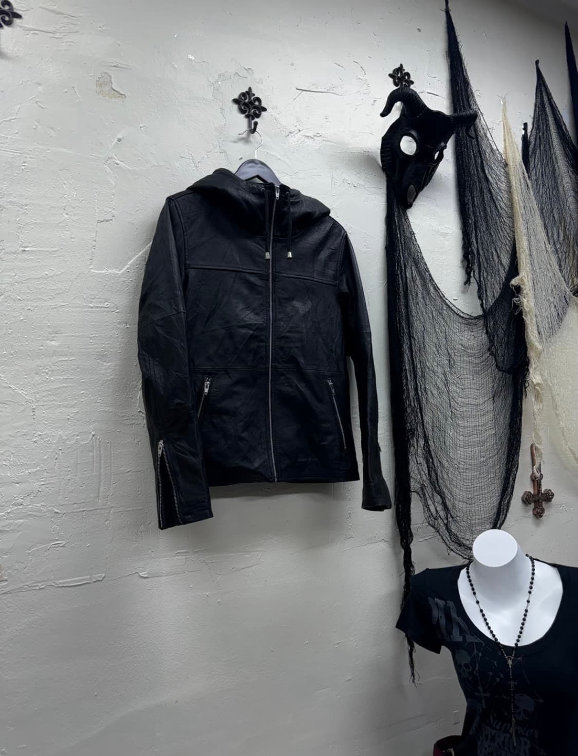 Roshell OOs ninja hood leather jacket 상품이미지1