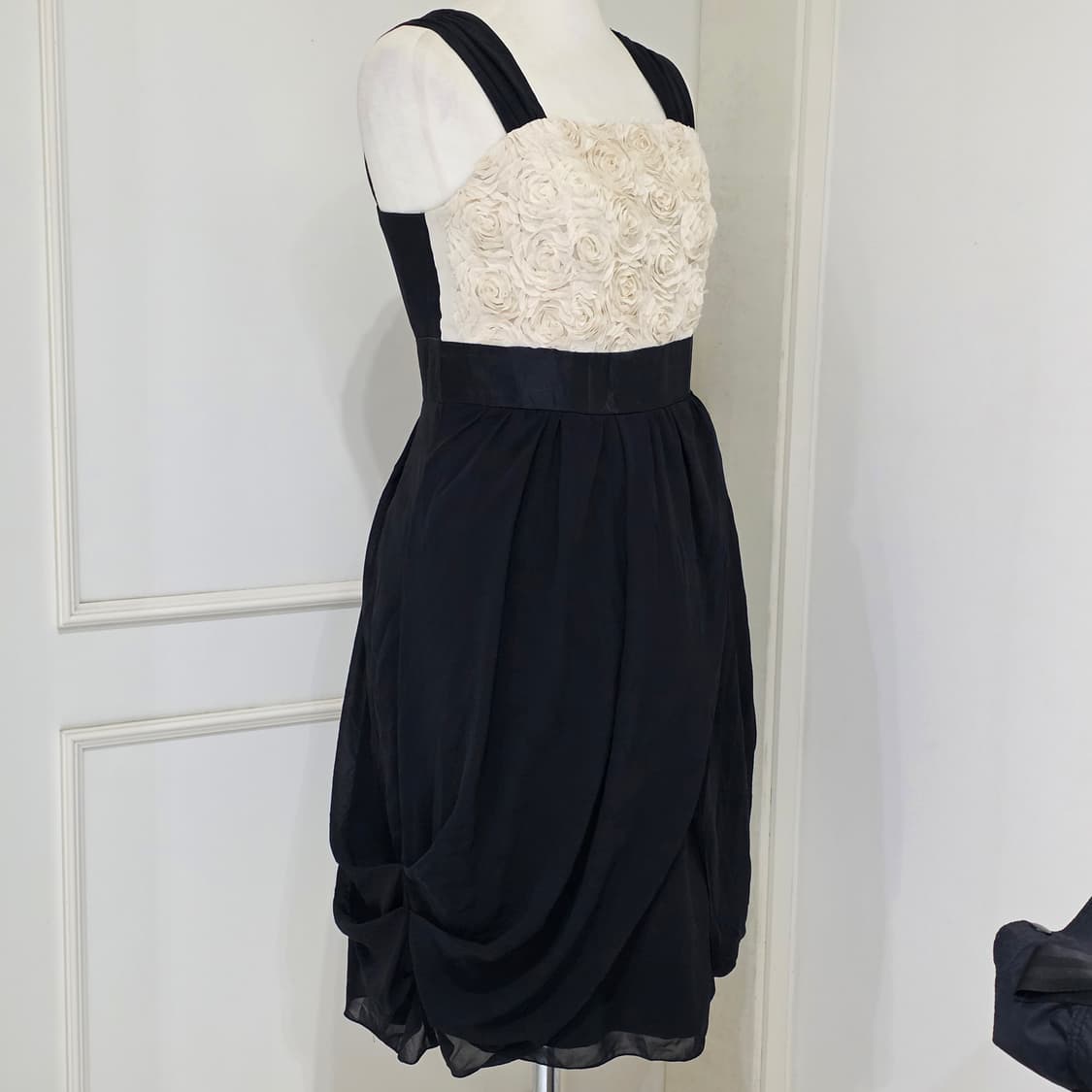 일본빈티지)발레코어st 고딕로리타 로즈 블랙 벌룬 셔링레이스 민소매원피스 상품이미지3