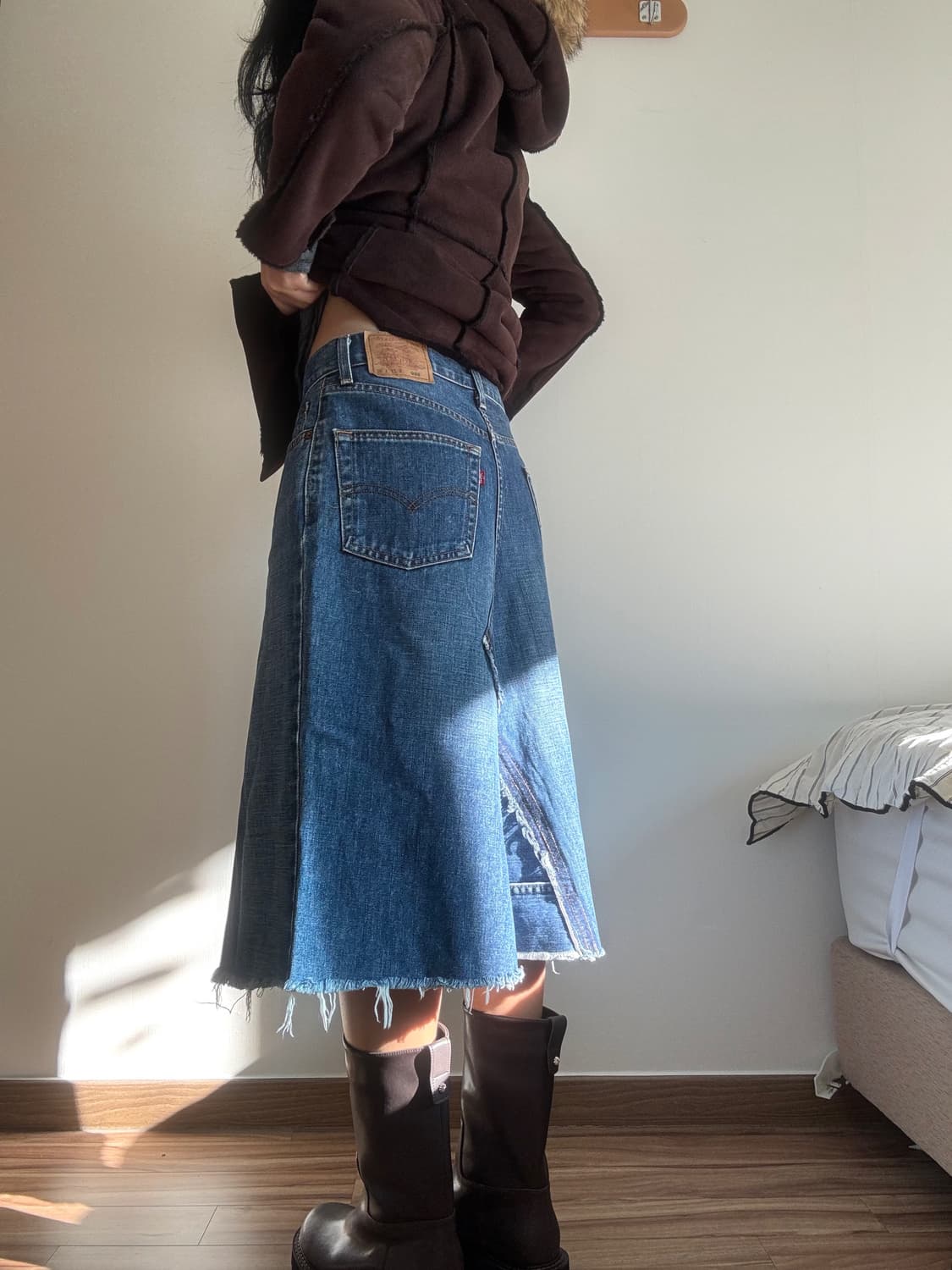 리바이스 데님 미디 스커트 상품이미지1