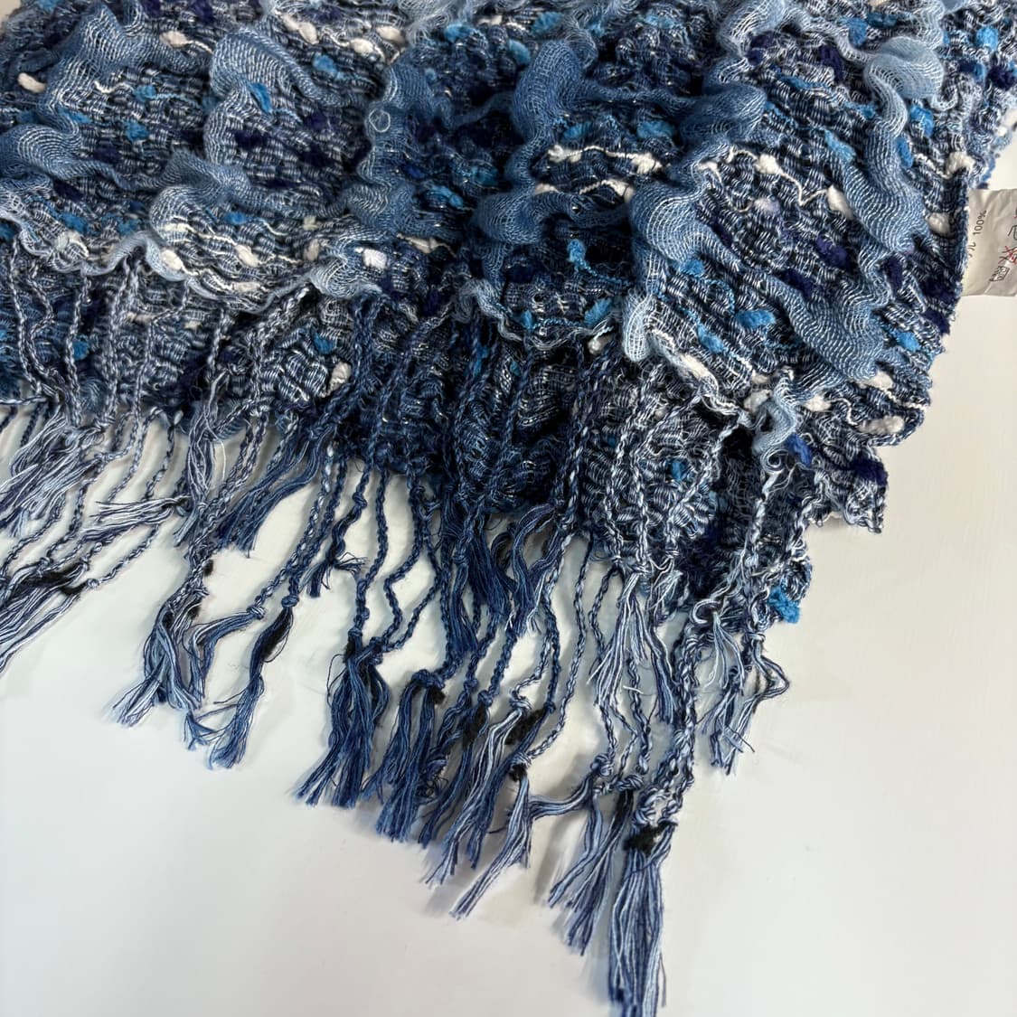 블루 트위드 직조 히피 스카프 머플러 (JPN) 상품이미지5