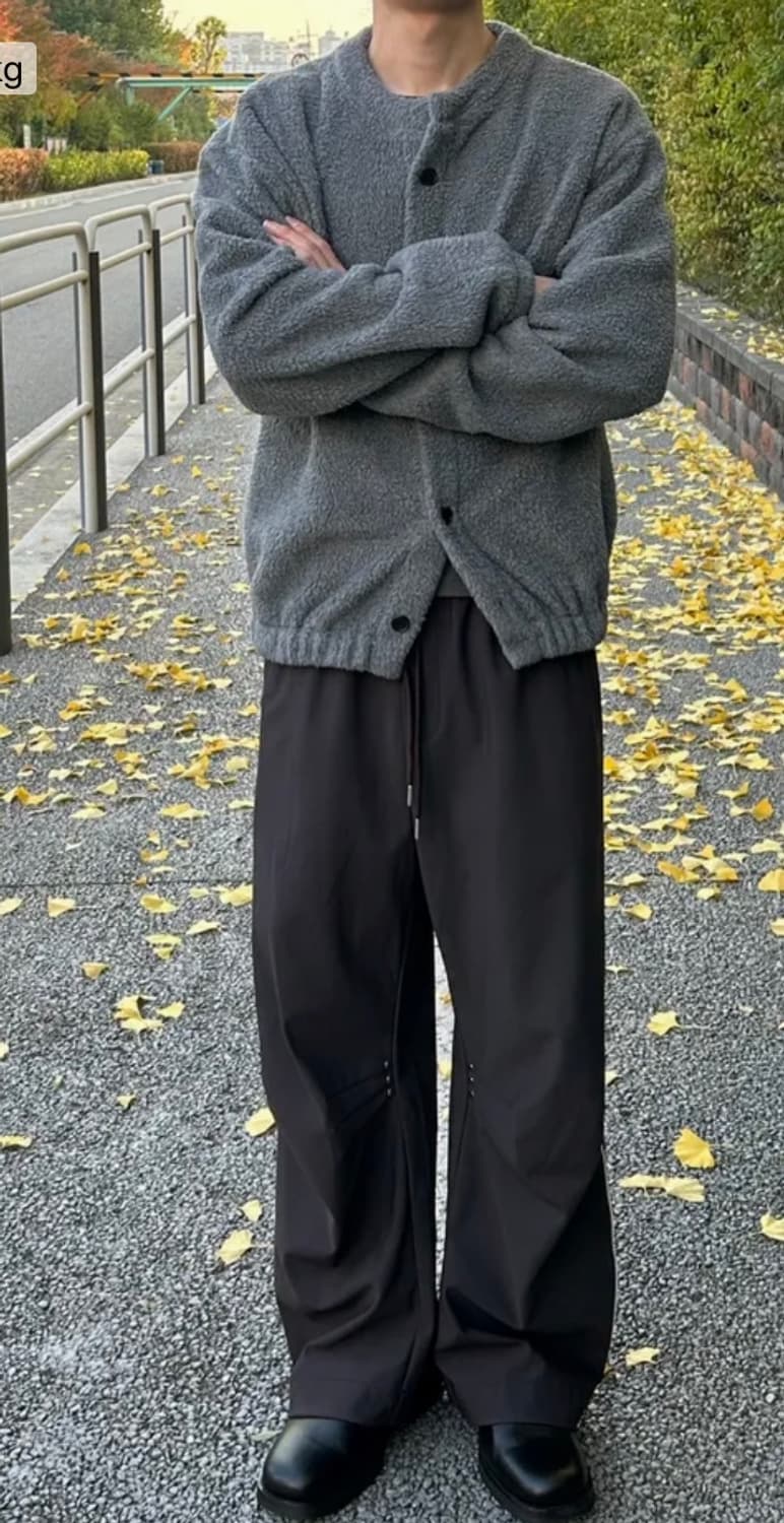 르아브 헤이지 라운드넥 플리스 가디건 상품이미지4