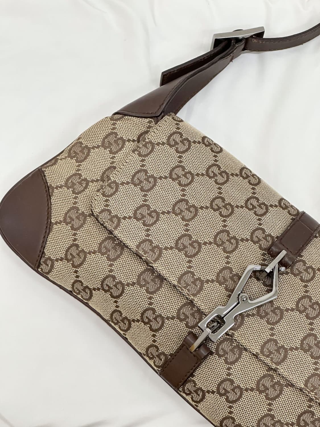 gucci / 구찌 GG 자가드 레더 트리밍 슬림 숄더백  상품이미지2