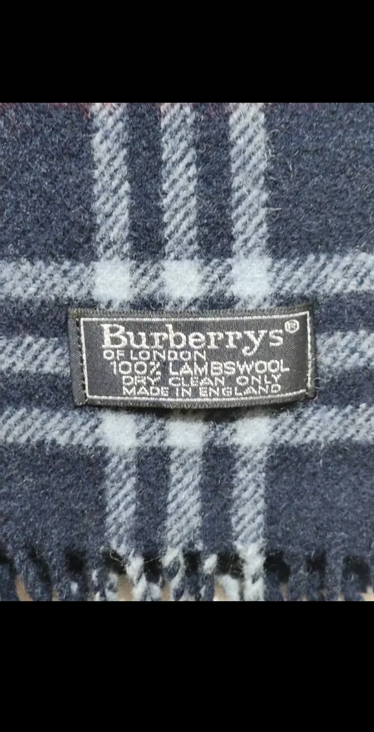(정품) 버버리 머플러 체크 목도리 네이비 램스울 영국판  상품이미지4