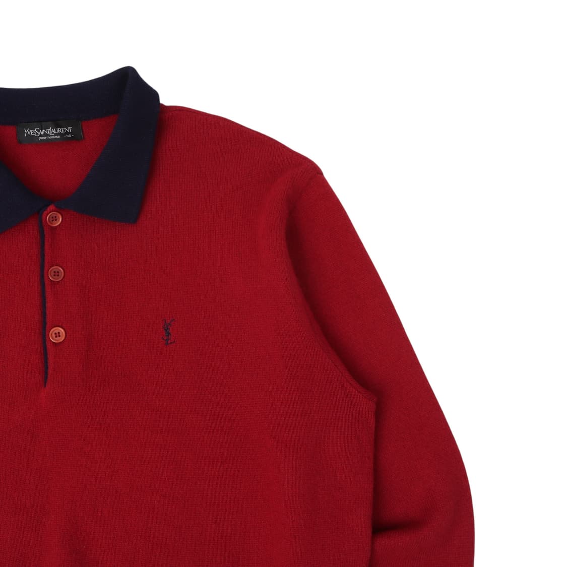 입생로랑 뿌르 옴므 배색 카라 버튼업 니트 상품이미지3