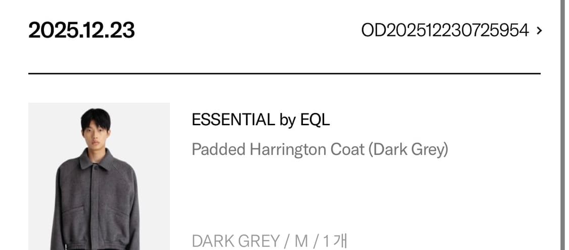 [남성M]ESSENTIAL by EQL 패디드 해링턴 코트 다크 그레이 상품이미지2