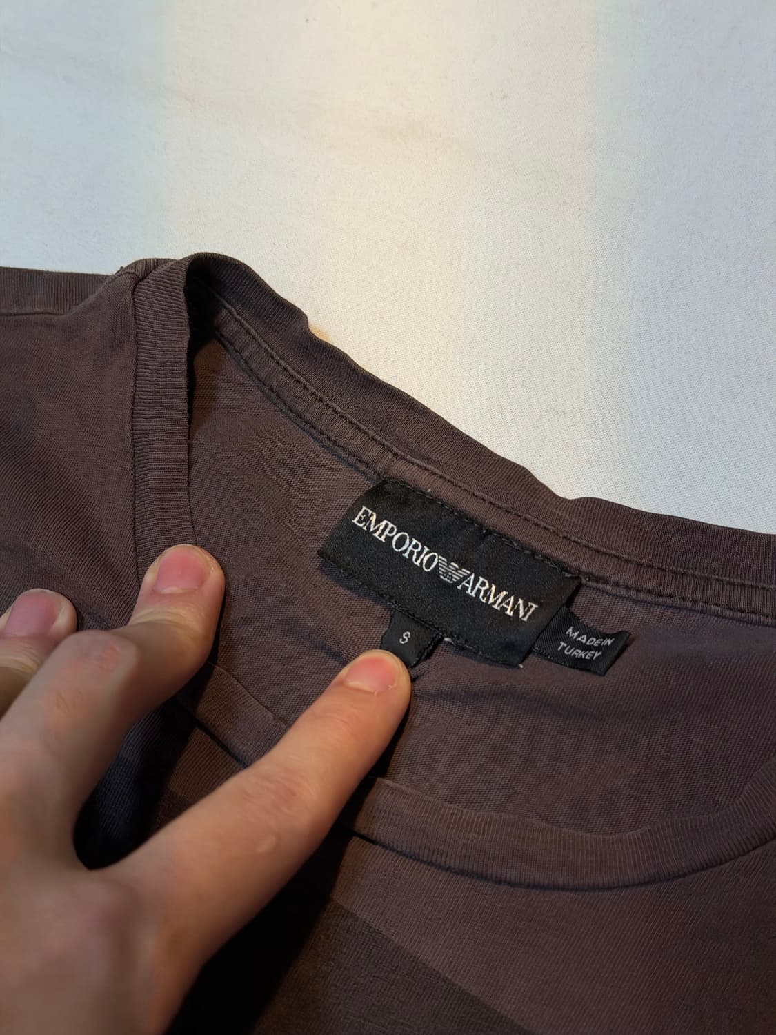 엠포리오 아르마니 빅로고 반팔 티셔츠 브라운 상품이미지2