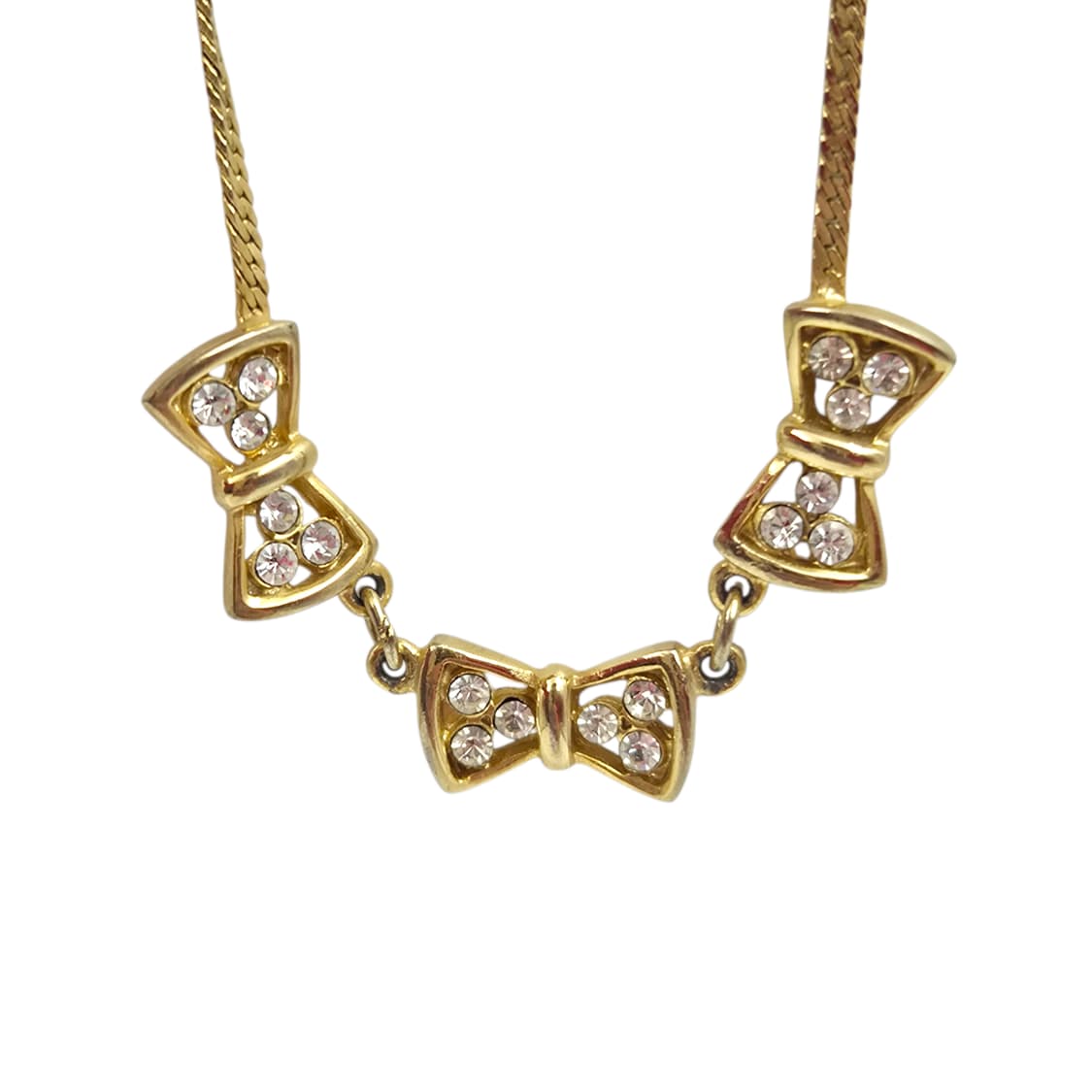 90s 프랑스 꾸레쥬 리본 크리스탈 초커 상품이미지1