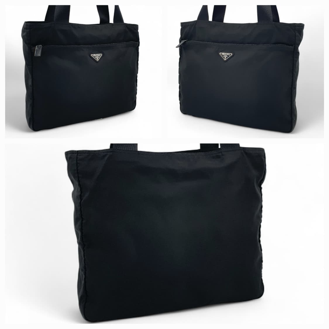 프라다 삼각로고 리나일론 블랙 숄더백 상품이미지2