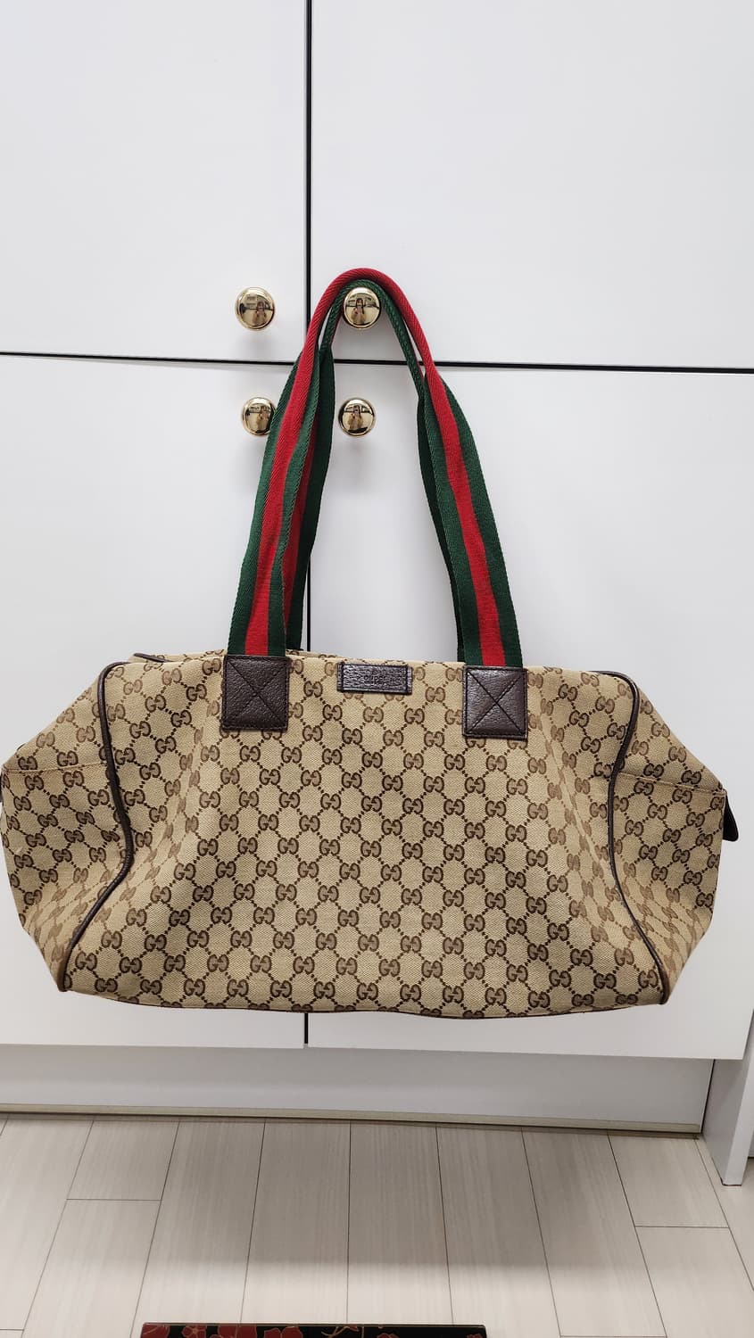 구찌Gucci 자가드 삼선 여행가방 겸 빅 토트백(모델명 상품이미지7