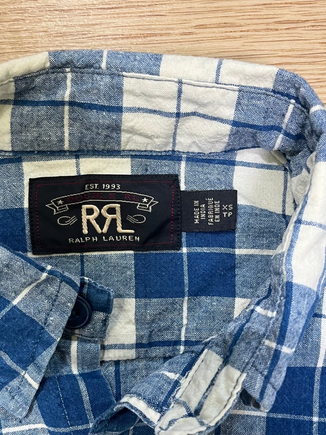 [XS] 더블알엘 린넨 혼방 체크 셔츠 상품이미지3