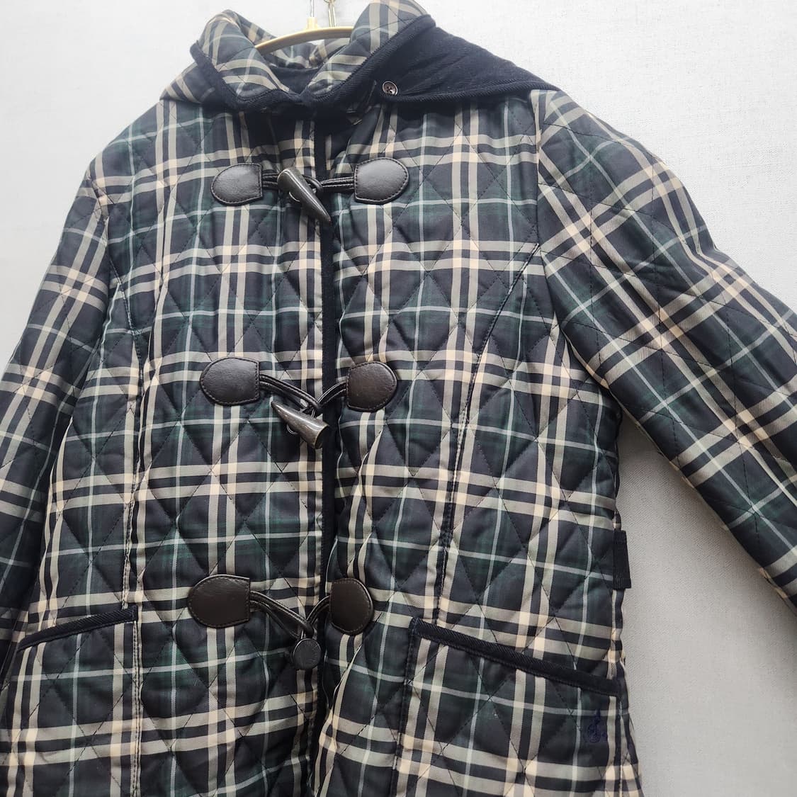 빈폴 떡볶이 체크 퀄팅 후드 자켓 M 상품이미지2