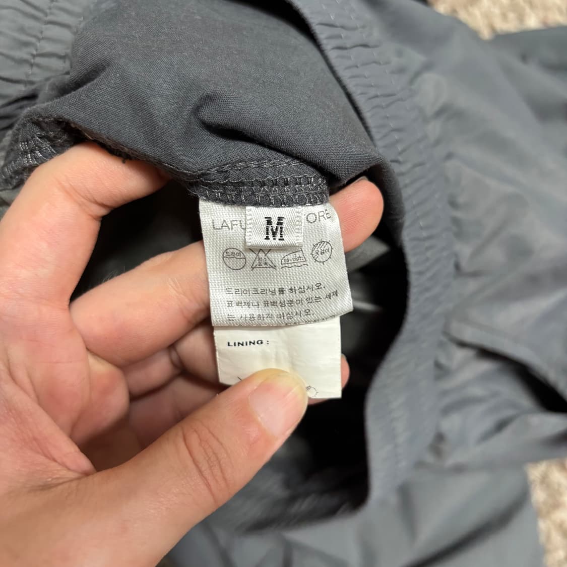 M 라퍼지스토어 먹색 나일론 카고 파라슈트팬츠 상품이미지4
