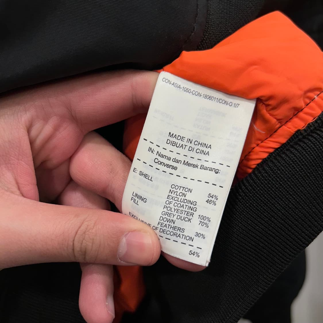 컨버스 덕다운 누빔 항공 MA-1 패딩 자켓 상품이미지4