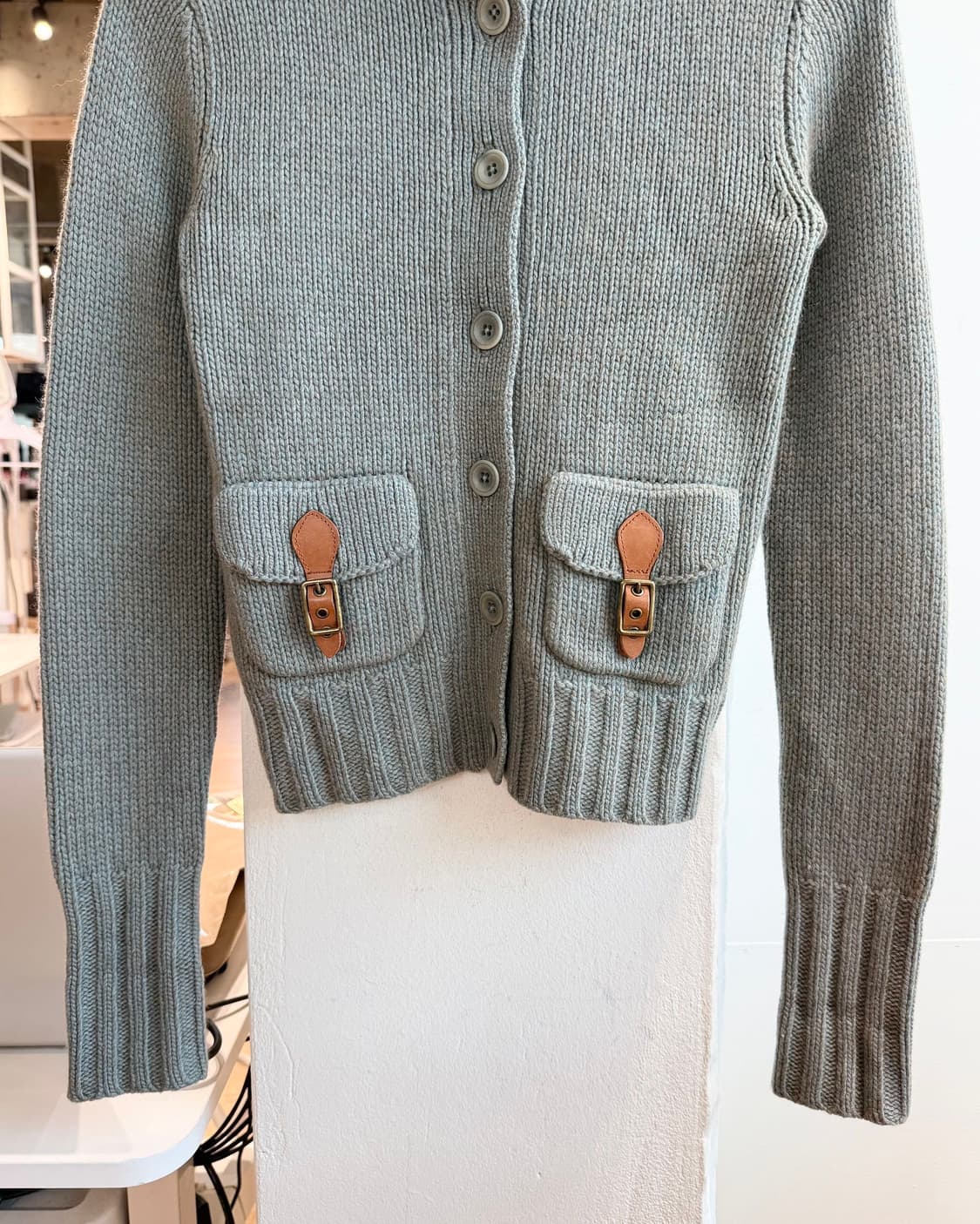 폴로 랄프로렌 그린 캐시미어 혼방 버튼 가디건  상품이미지6