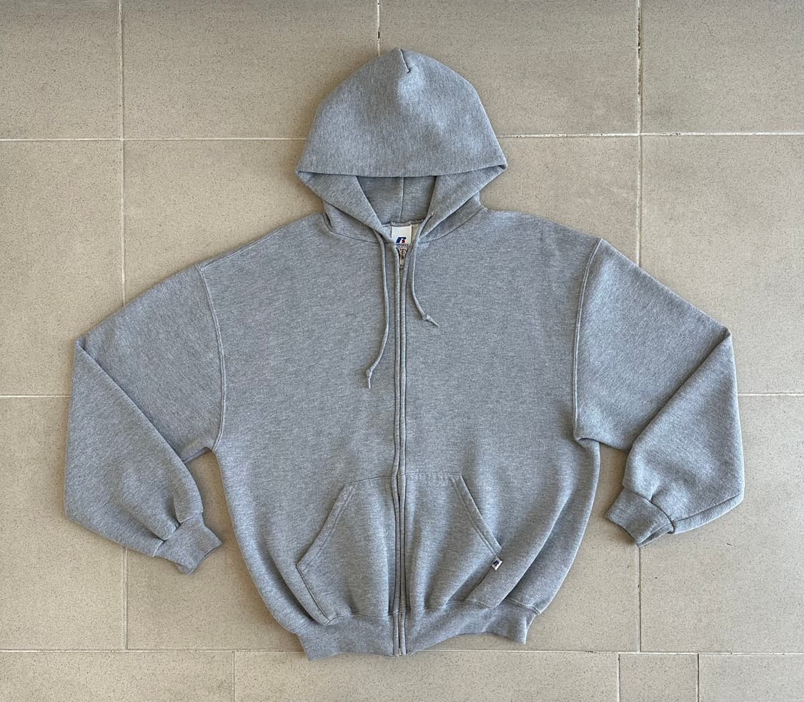 00s 빈티지 러셀 후드집업 그레이 L 상품이미지1