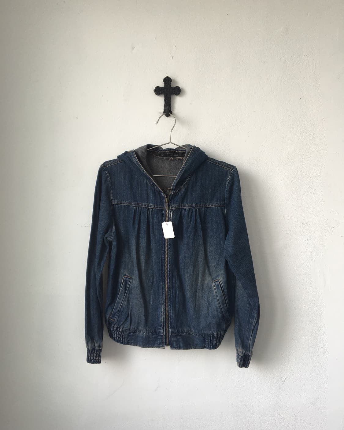 Washing denim hood zip up 상품이미지2