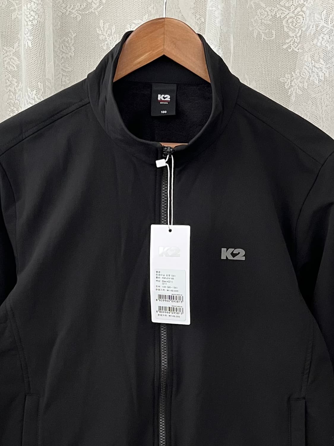 100) 새상품 K2 후리스 바람막이 자켓 블랙 상품이미지3