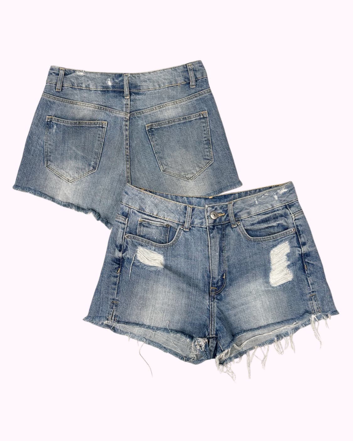 distressed denim shorts 상품이미지1