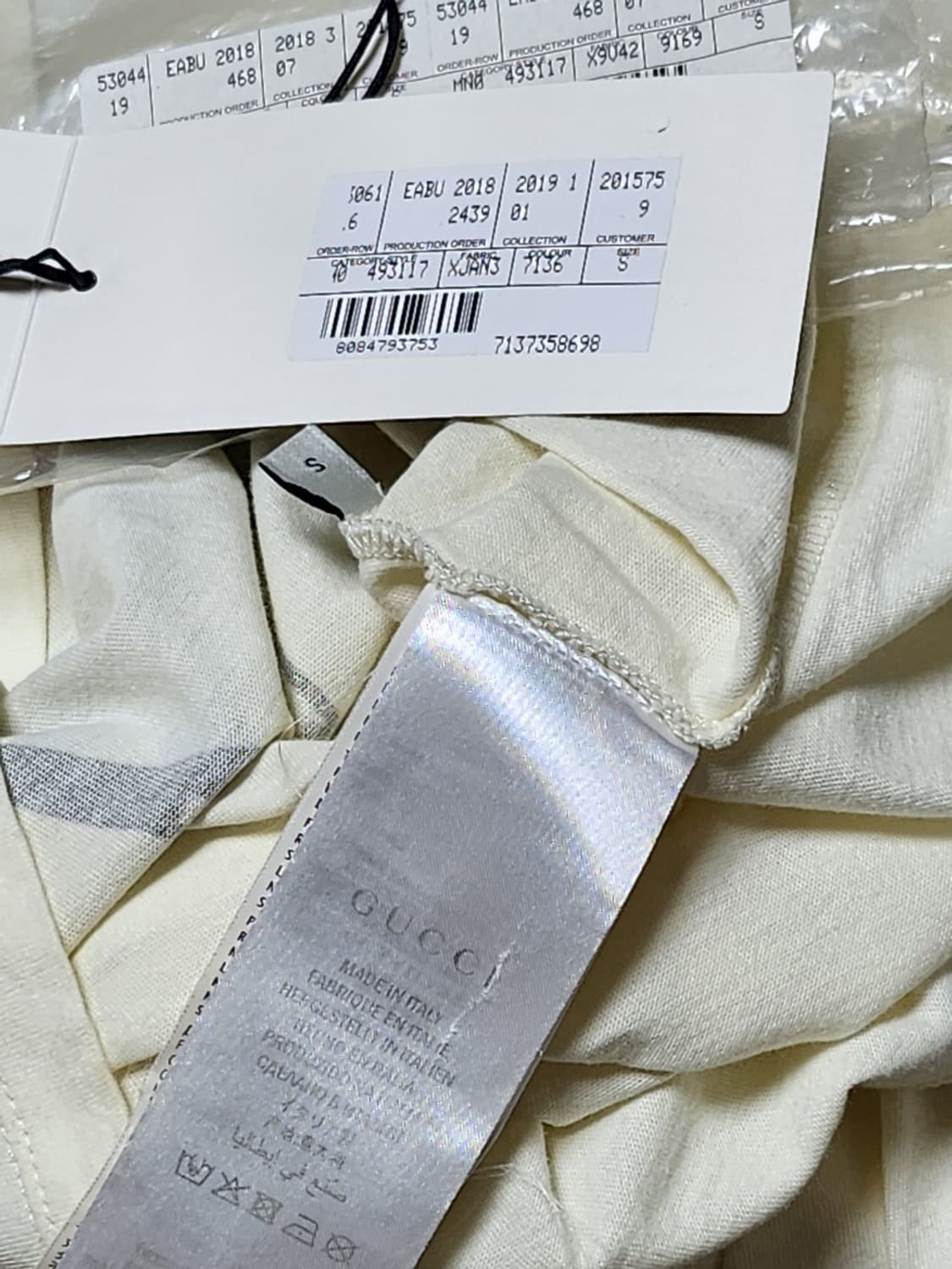 [S] 구찌 아이보리 윙 자키 반팔티셔츠 493117 XJAN3 상품이미지7