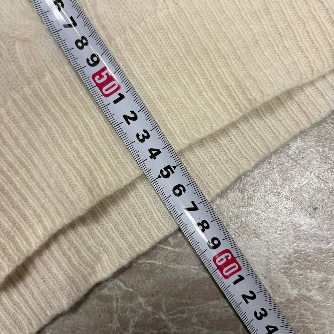 폴로 랄프로렌 핀터깔 아이보리 울 캐시미어 브이넥 걸즈 니트(M) 상품이미지8