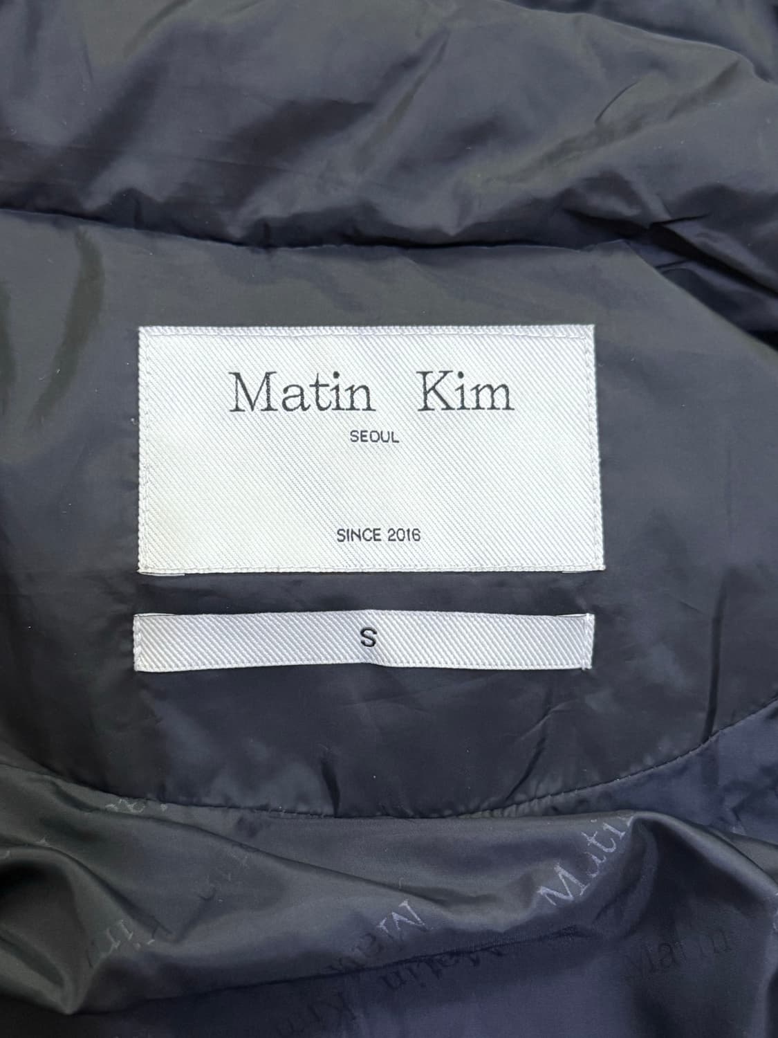 마뗑킴 로고 테이핑 퍼퍼 다운 점퍼 블랙 S 상품이미지4