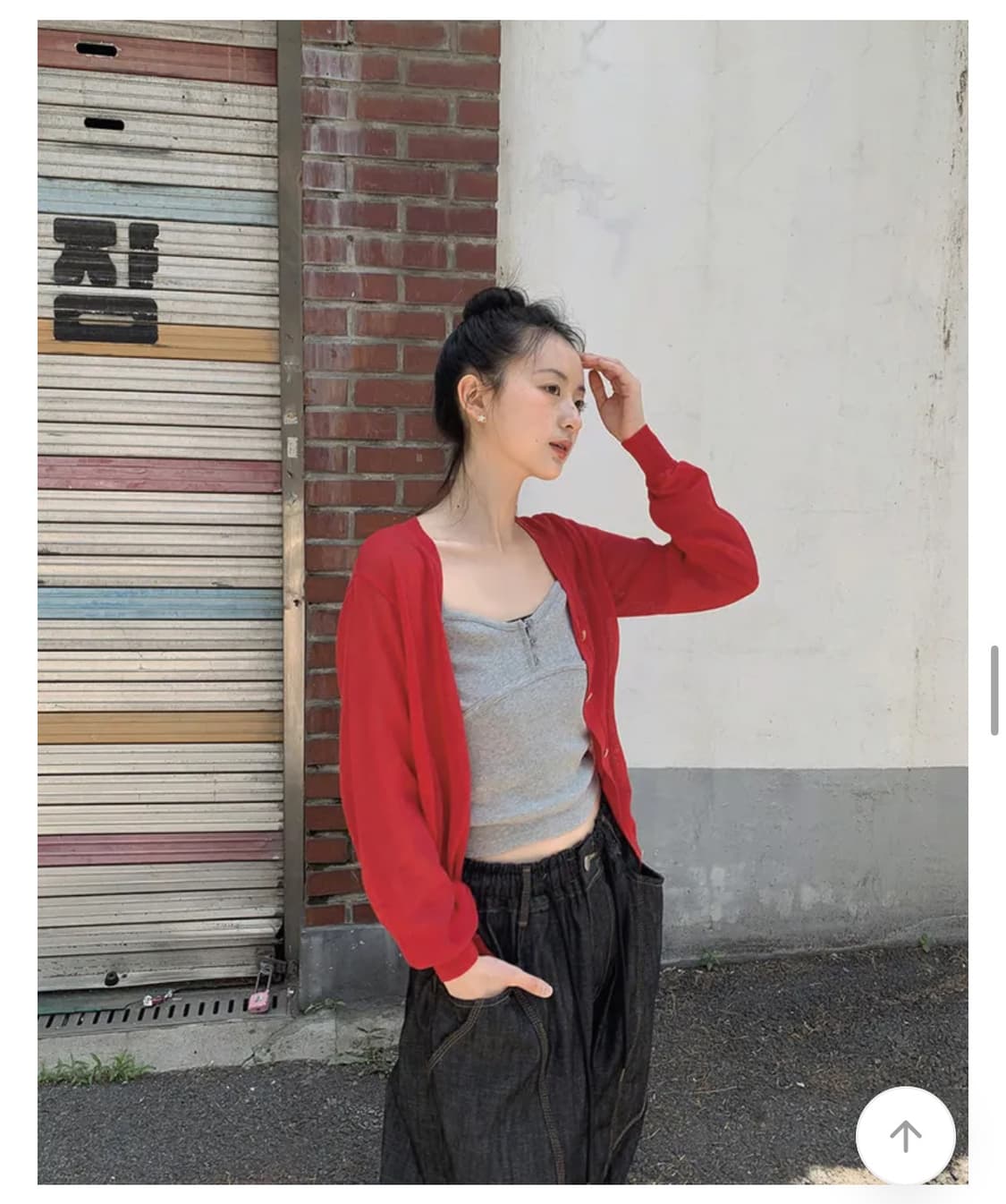[새상품] 언버티 린넨 가디건 레드 상품이미지2