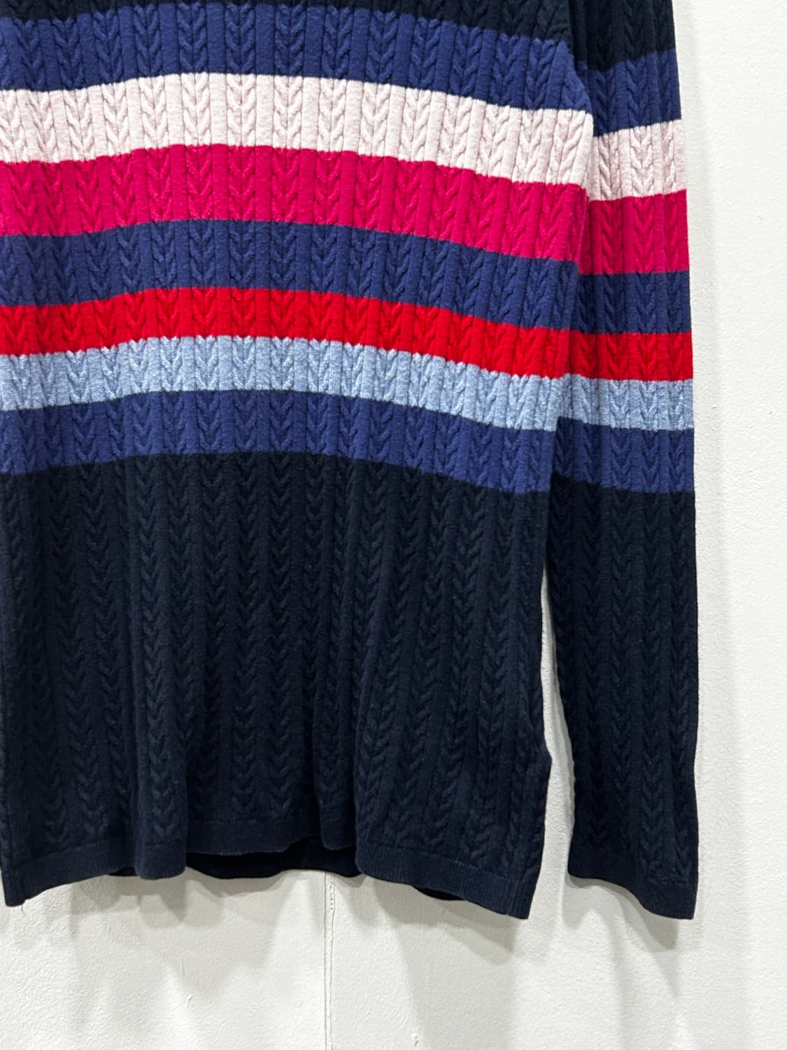 타미힐피거 스트라이프 케이블 니트 여성 M 상품이미지4