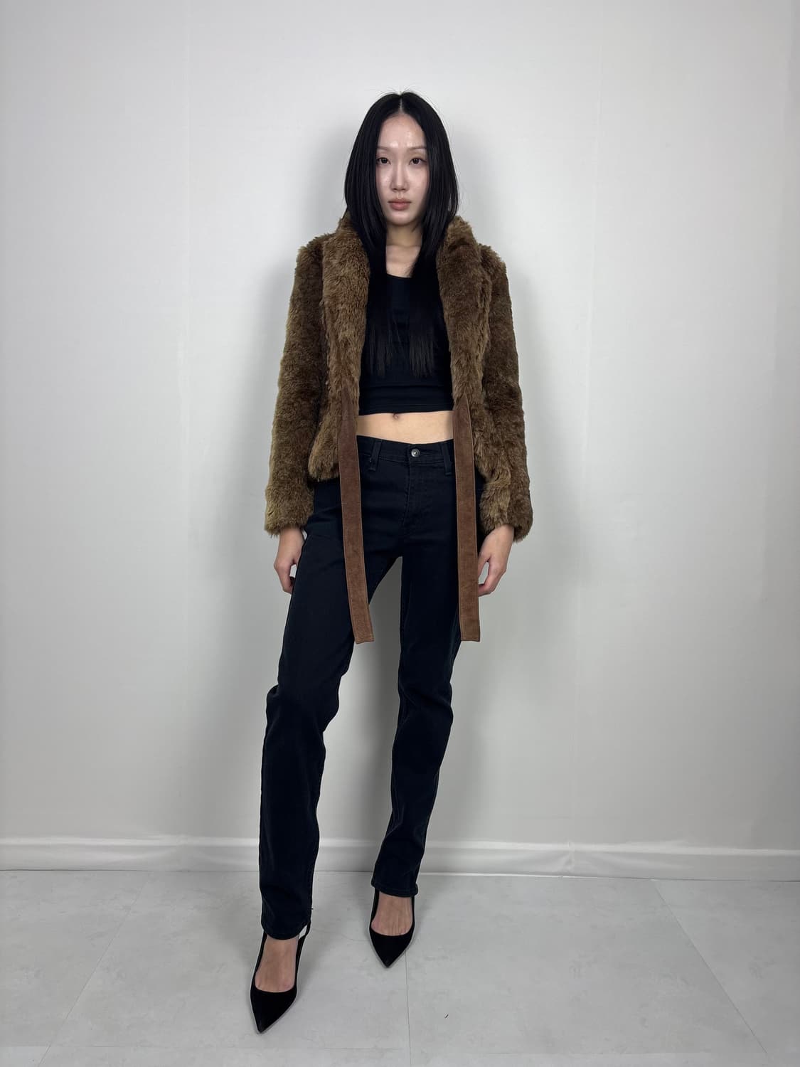 ZARA BROWN MIXED FUR JACKET 상품이미지2