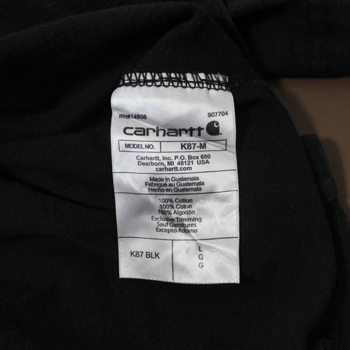 Carhartt 칼하트 원포켓 블랙 라운드 반팔 P401 상품이미지4