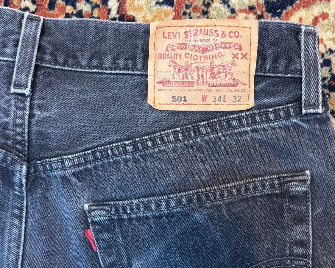 usa 빈티지 리바이스 501 블랙 데님 34(32~33추천) (537) 상품이미지3