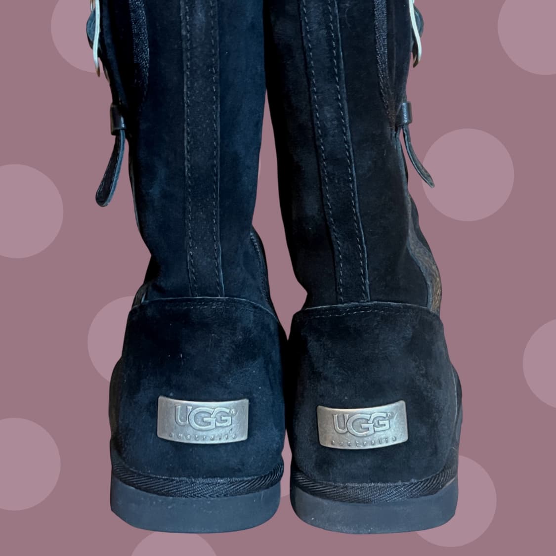 빈티지 어그 스웨이드 카고 벨트 부츠 블랙 상품이미지5