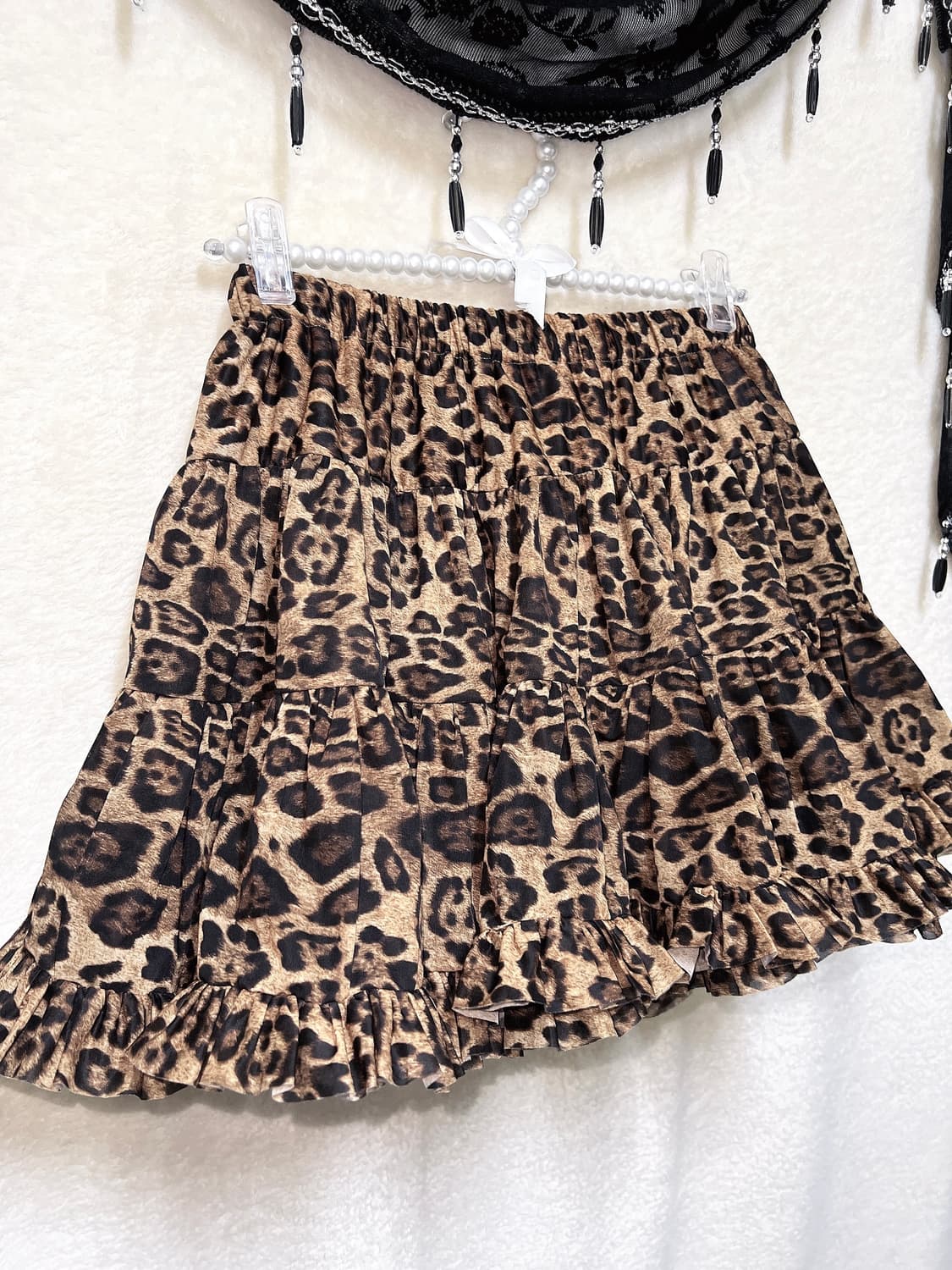 레오파드 호피 프릴 캉캉 튜튜 미니스커트 오네갸루 펑크 헤이세이 시부야 상품이미지3
