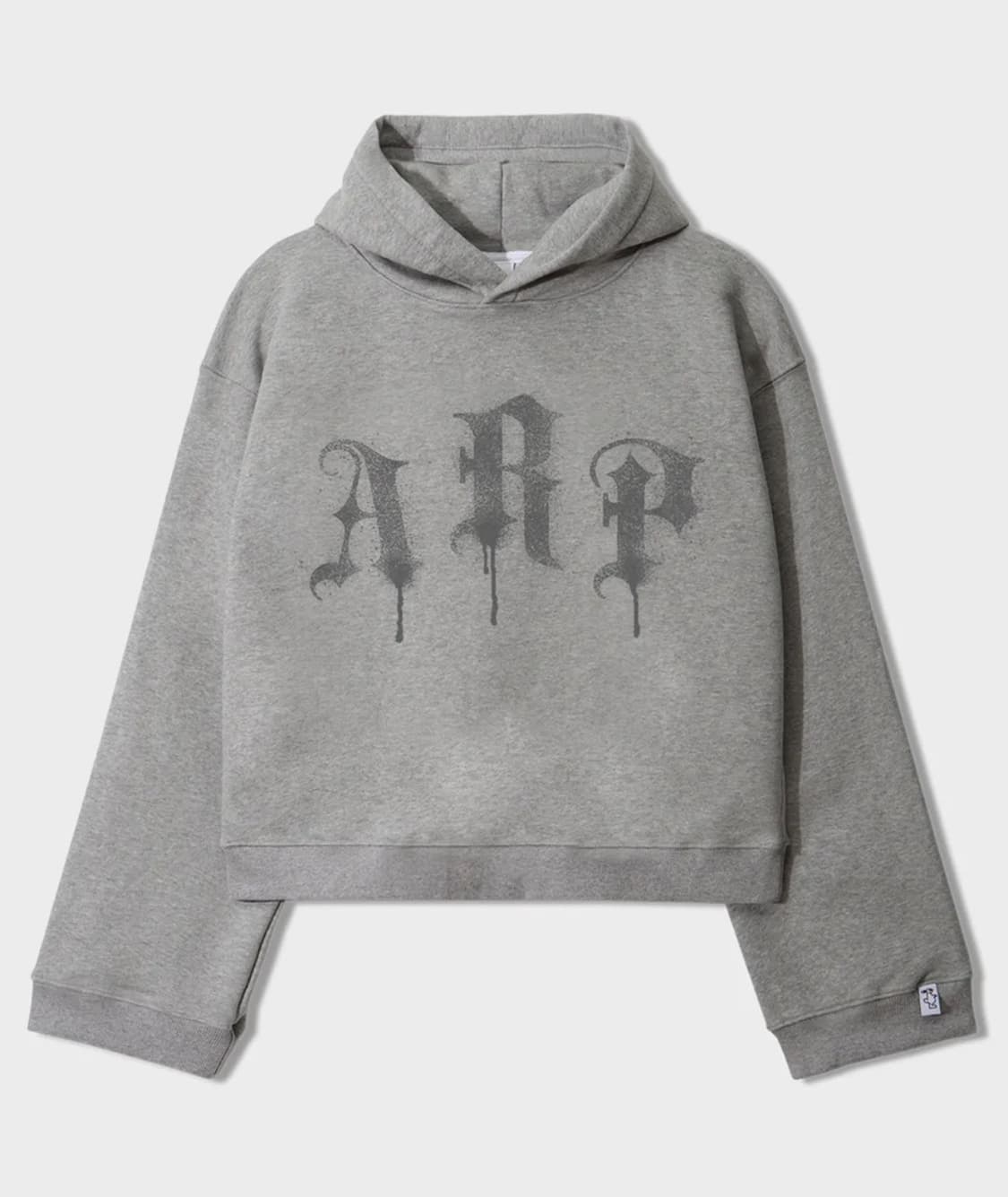 얀코 아르프 스프레이 로고 하프 크롭 후드티 멜란지 상품이미지1