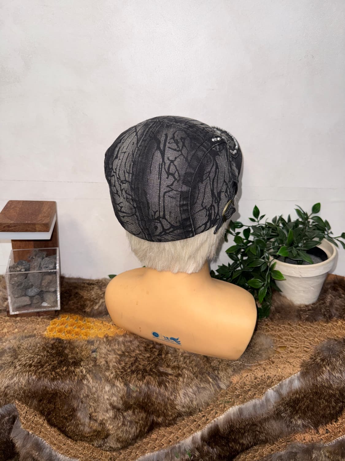 Washing black denim crack hunting cap 상품이미지3